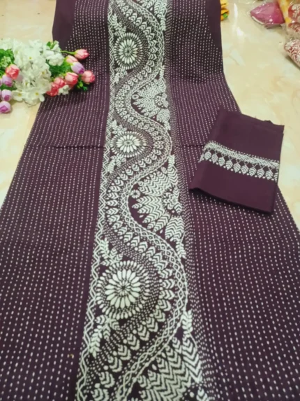 হাতের কাজের কো-অর্ডস টু-পিস জামা ও ওড়না ফেব্রিকস পিওর কটন-1.2