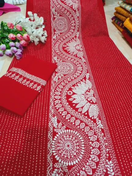 হাতের কাজের কো-অর্ডস টু-পিস জামা ও ওড়না ফেব্রিকস পিওর কটন-1.4