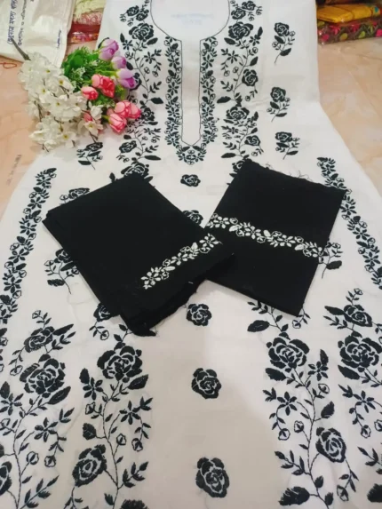 হাতের কাজের থ্রি-পিস, ফেব্রিক্স খাঁটি কটন-1.2