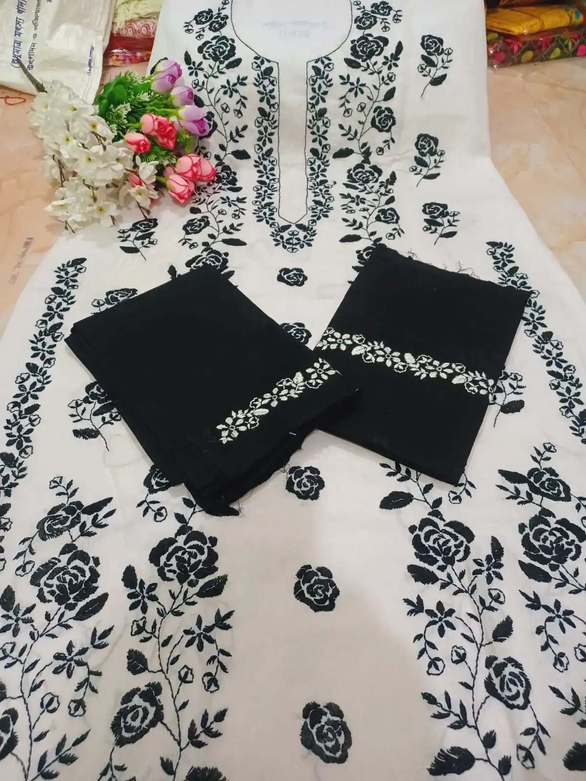 হাতের কাজের থ্রি-পিস, ফেব্রিক্স খাঁটি কটন-1.2 হাতের কাজের থ্রি-পিস, ফেব্রিক্স খাঁটি কটন-1.2